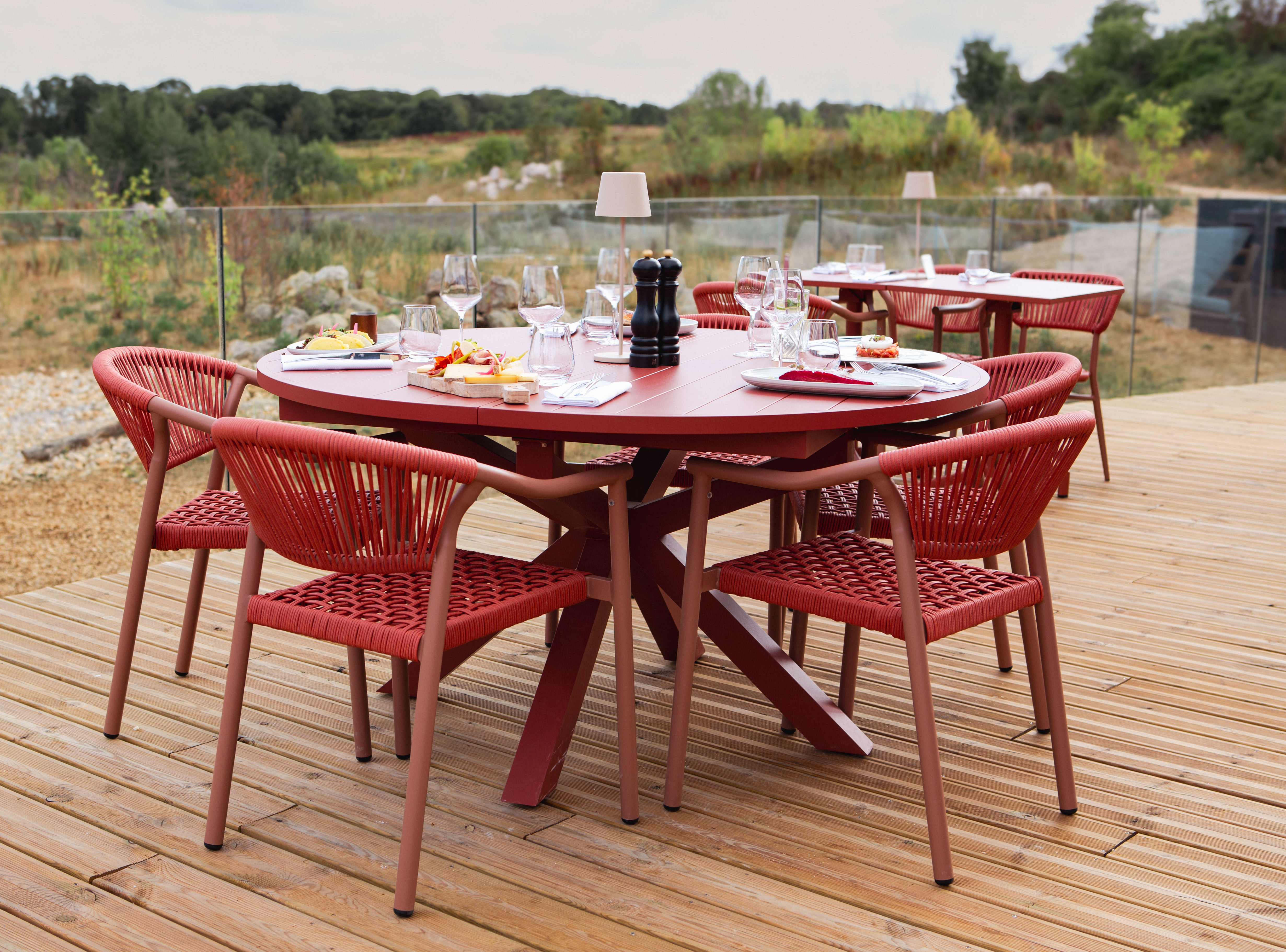 Terrasse du restaurant à Thoiry